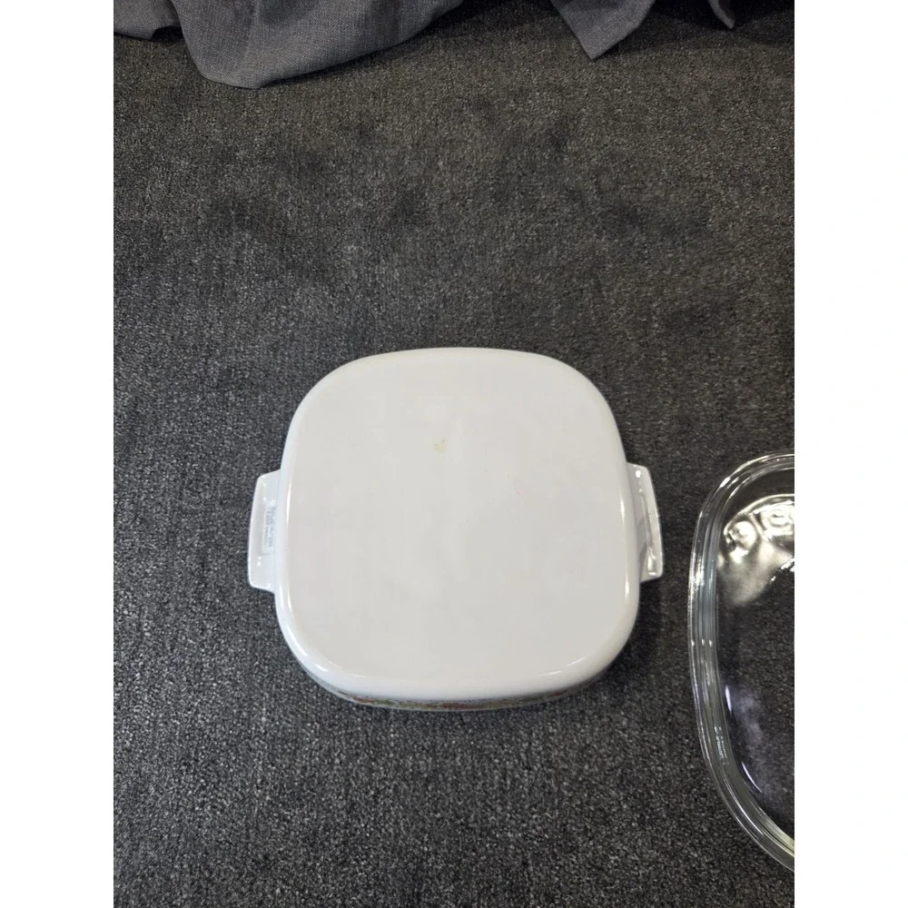 Vintage Corning Ware Le Romarin A-10-B Casserole Dish w Pyrex Lid 10x10 USA